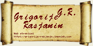 Grigorije Rasjanin vizit kartica